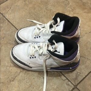 Jordan White and Purple Sneakers Classic Style